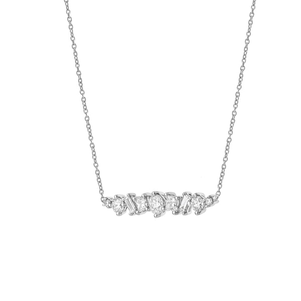 LuvMyJewelry Oryssa 14K White Gold Lab Grown Diamond Necklace – 0.75 Ct