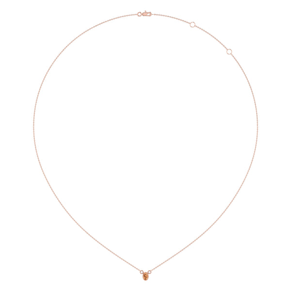 LuvMyJewelry Oval Cut Citrine & Diamond Birthstone Necklace In 14K Rose Gold