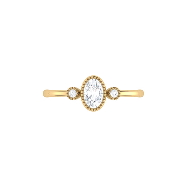 LuvMyJewelry Oval Cut Diamond Birthstone Ring In 14K Yellow Gold