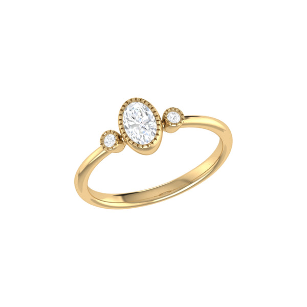LuvMyJewelry Oval Cut Diamond Birthstone Ring In 14K Yellow Gold