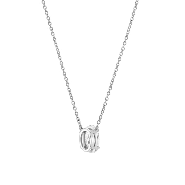 LuvMyJewelry Oval Obsession 14K White Gold Lab Grown Diamond Necklace - 1 Ct