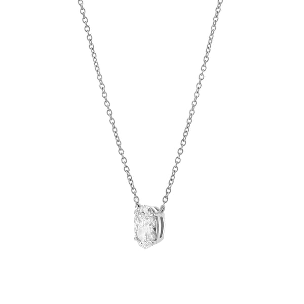 LuvMyJewelry Oval Obsession 14K White Gold Lab Grown Diamond Necklace - 1.50 Ct