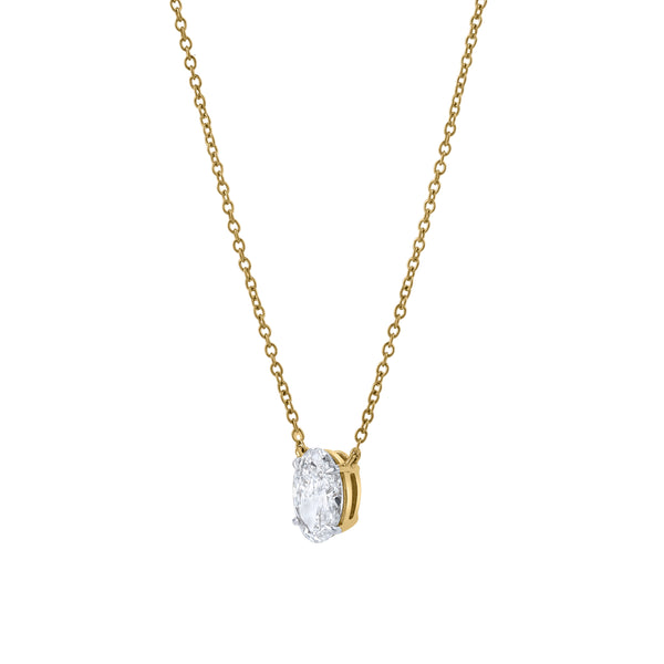 LuvMyJewelry Oval Obsession 14K Yellow Gold Lab Grown Diamond Necklace - 1.50 Ct