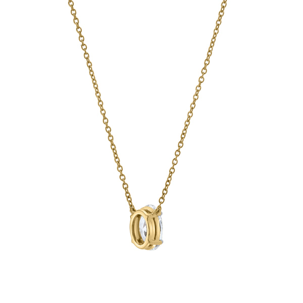 LuvMyJewelry Oval Obsession 14K Yellow Gold Lab Grown Diamond Necklace - 1.50 Ct