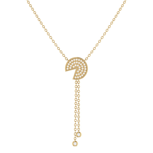 LuvMyJewelry Pac-Man Candy Bolo Adjustable Diamond Lariat Necklace in 14K Yellow Gold Vermeil on Sterling Silver
