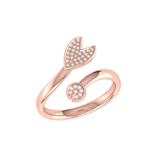 LuvMyJewelry Pac-Man Chase Diamond Open Ring in 14K Rose Gold Vermeil on Sterling Silver