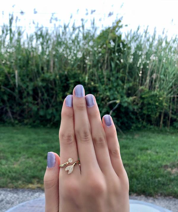 LuvMyJewelry Pac-Man Chase Diamond Open Ring In 14K Yellow Gold Vermeil On Sterling Silver