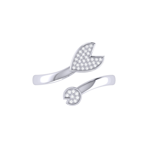 LuvMyJewelry Pac-Man Chase Diamond Open Ring In Sterling Silver