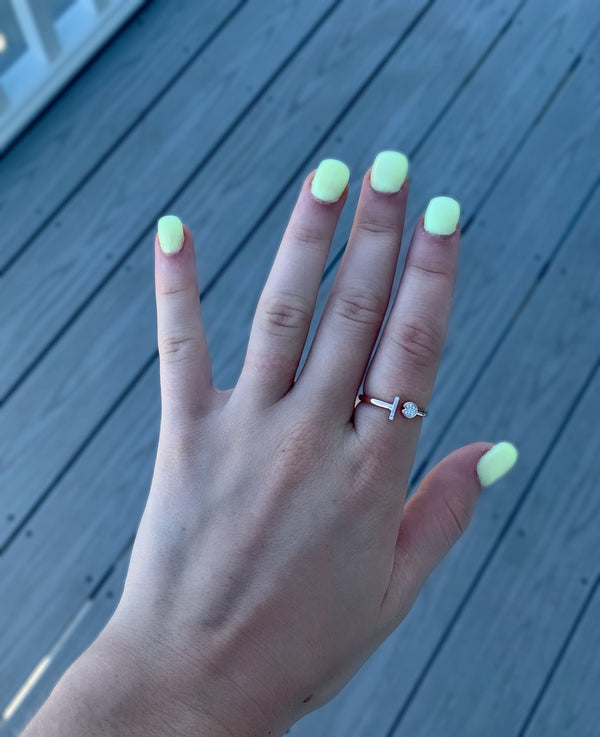 LuvMyJewelry Pac-Man Lane Diamond Open Ring In 14K Rose Gold Vermeil On Sterling Silver