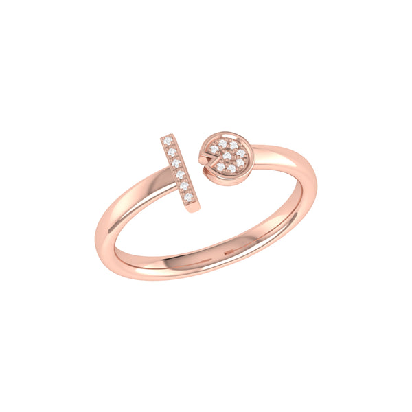 LuvMyJewelry Pac-Man Lane Diamond Open Ring in 14K Rose Gold Vermeil on Sterling Silver
