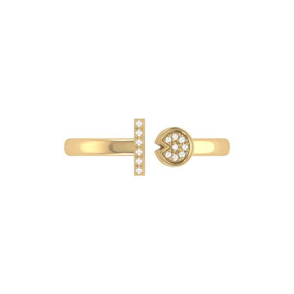 LuvMyJewelry Pac-Man Lane Diamond Open Ring In 14K Yellow Gold Vermeil On Sterling Silver