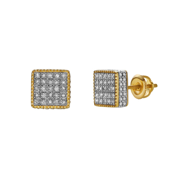 LuvMyJewelry Pacato 10K Yellow Gold Diamond Unisex Earrings - 0.14 Cts