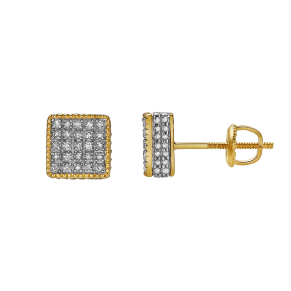 LuvMyJewelry Pacato 10K Yellow Gold Diamond Unisex Earrings - 0.14 Cts