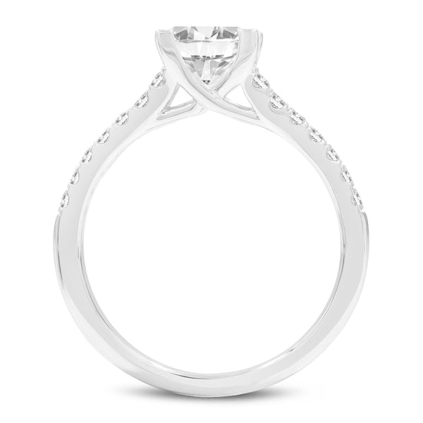 LuvMyJewelry Parineeta 14K White Gold Princess Cut Lab Grown Diamond Engagement Ring - 1.95 Ct