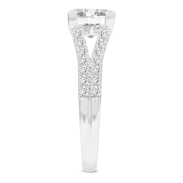 LuvMyJewelry Parineeta 14K White Gold Princess Cut Lab Grown Diamond Engagement Ring - 1.95 Ct