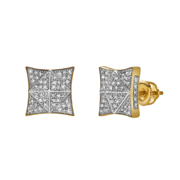 LuvMyJewelry Paz 10K Yellow Gold Diamond Unisex Earrings - 0.17 Cts