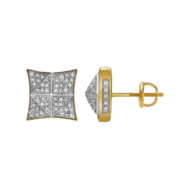 LuvMyJewelry Paz 10K Yellow Gold Diamond Unisex Earrings - 0.17 Cts