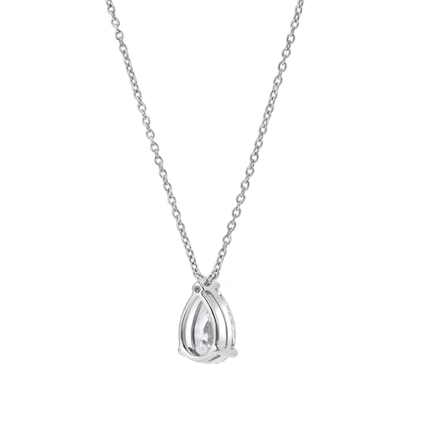 LuvMyJewelry Pear Perfection 14K White Gold Lab Grown Diamond Necklace - 1.50 Ct