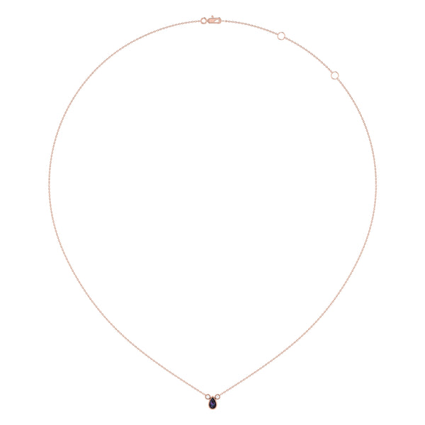 LuvMyJewelry Pear Shaped Alexandrite & Diamond Birthstone Necklace In 14K Rose Gold