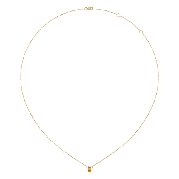 LuvMyJewelry Pear Shaped Citrine & Diamond Birthstone Necklace In 14K Yellow Gold