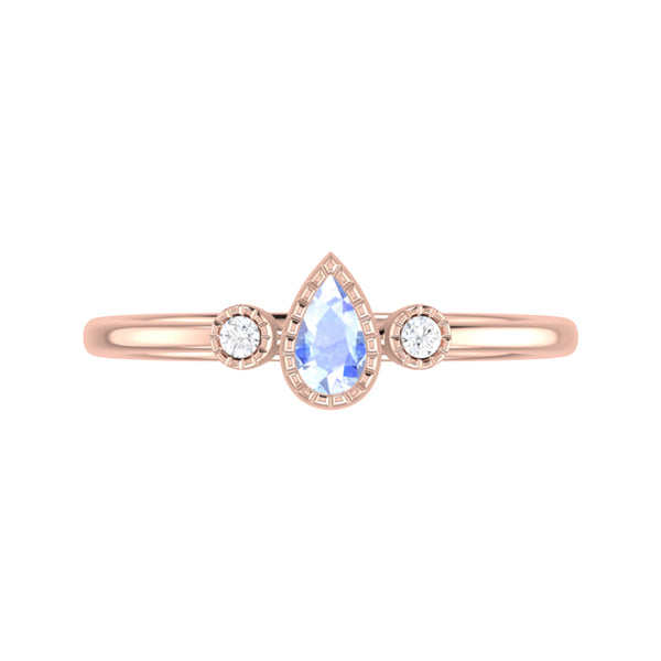 LuvMyJewelry Pear Shaped Tanzanite & Diamond Birthstone Ring In 14K Rose Gold
