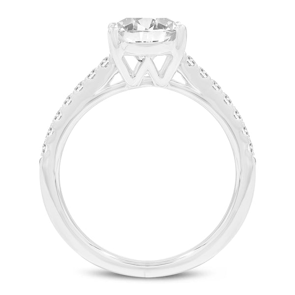LuvMyJewelry Prose 14K White Gold Oval Lab Grown Diamond Engagement Ring - 2.4 Ct