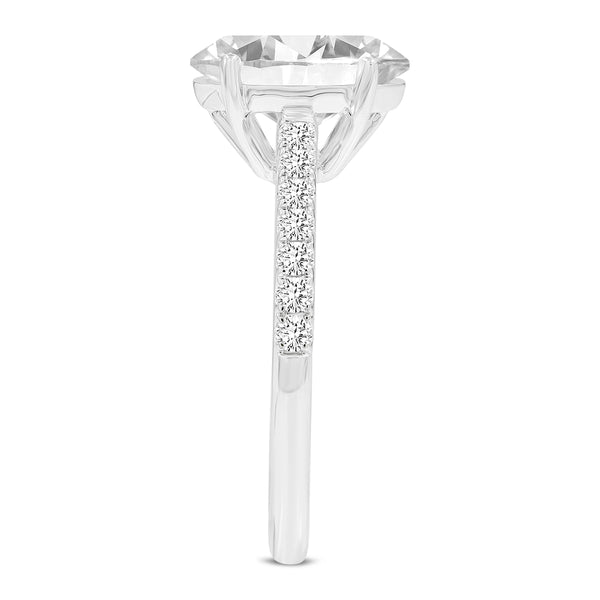 LuvMyJewelry Prose 14K White Gold Oval Lab Grown Diamond Engagement Ring - 2.4 Ct