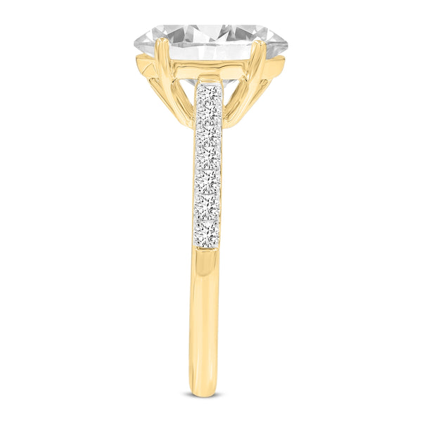 LuvMyJewelry Prose 14K Yellow Gold Oval Lab Grown Diamond Engagement Ring - 2.4 Ct