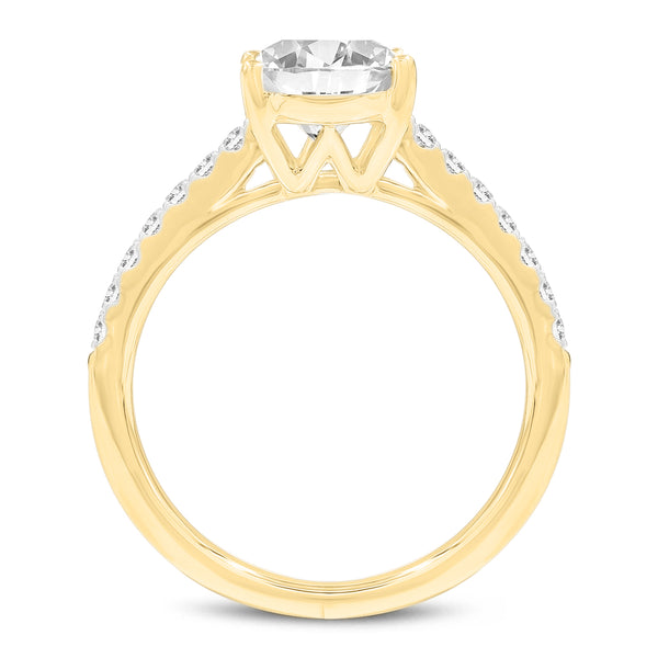 LuvMyJewelry Prose 14K Yellow Gold Oval Lab Grown Diamond Engagement Ring - 2.4 Ct
