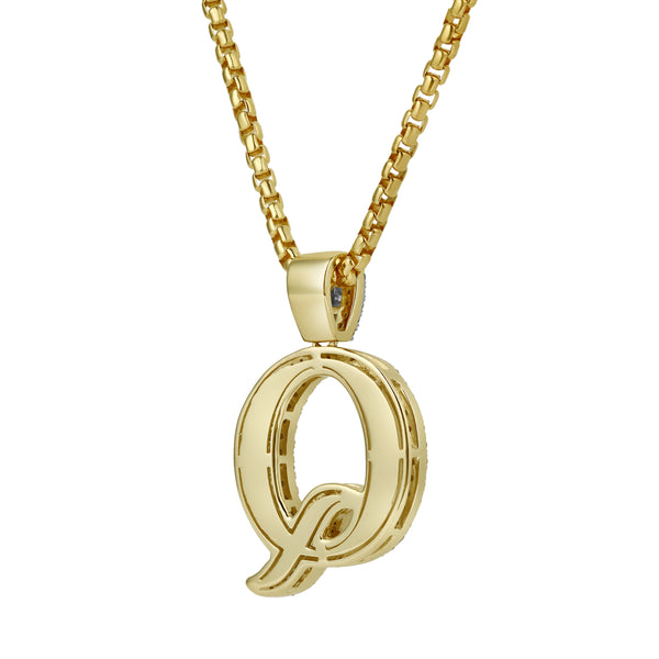 LuvMyJewelry Q Initial Diamond Pendant 10K Yellow Gold - 1 Carat