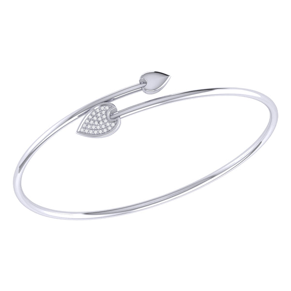 LuvMyJewelry Raindrop Adjustable Diamond Bangle in Sterling Silver