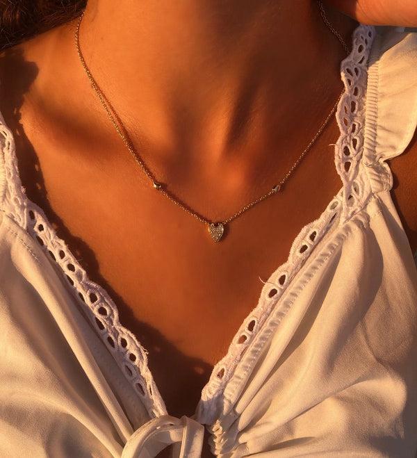 LuvMyJewelry Raindrop Diamond Necklace In 14K Yellow Gold Vermeil On Sterling Silver