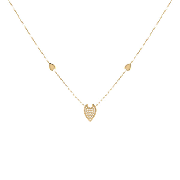 LuvMyJewelry Raindrop Diamond Necklace In 14K Yellow Gold Vermeil On Sterling Silver