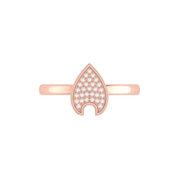 LuvMyJewelry Raindrop Diamond Ring In 14K Rose Gold Vermeil On Sterling Silver