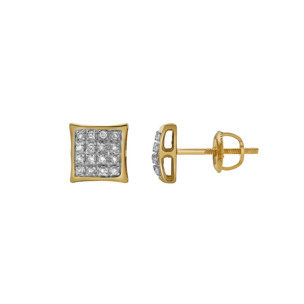 LuvMyJewelry Raiva 10K Yellow Gold Diamond Unisex Earrings - 0.05 Cts