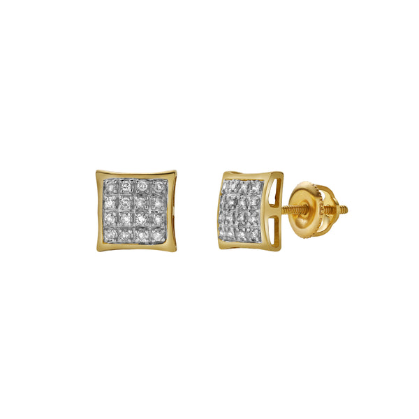 LuvMyJewelry Raiva 10K Yellow Gold Diamond Unisex Earrings - 0.05 Cts