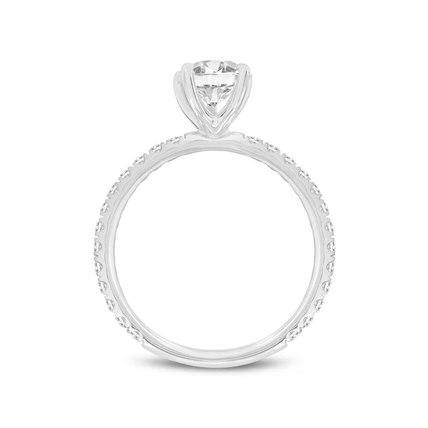 LuvMyJewelry Rania 14K White Gold Pear Lab Grown Diamond Hidden Halo Engagement Ring - 1.95 Ct