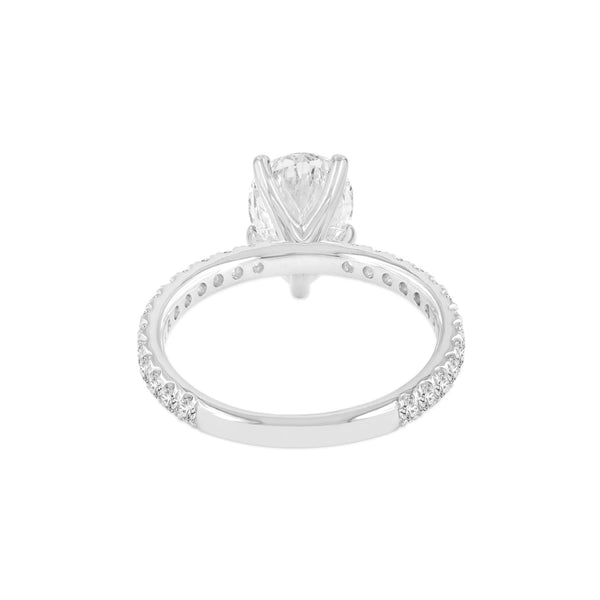 LuvMyJewelry Rania 14K White Gold Pear Lab Grown Diamond Hidden Halo Engagement Ring - 1.95 Ct