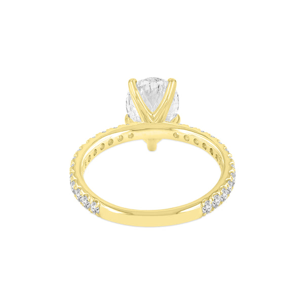 LuvMyJewelry Rania 14K Yellow Gold Pear Lab Grown Diamond Hidden Halo Engagement Ring - 1.95 Ct