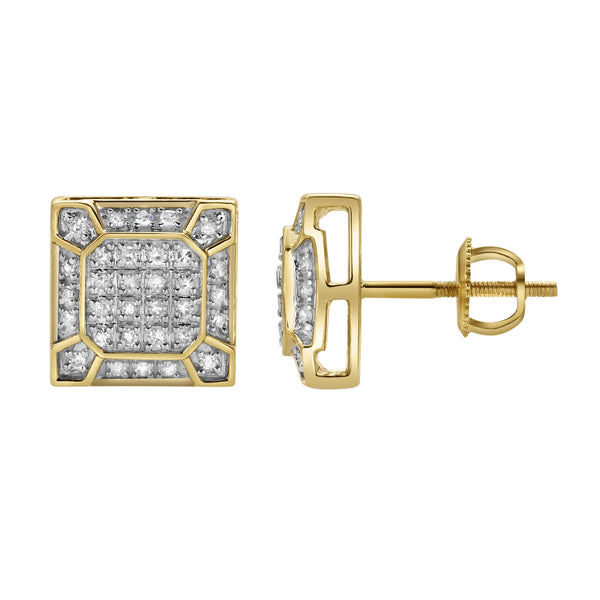LuvMyJewelry Regalia Diamond 0.25 Ct. Tw. 10K Yellow Gold Earrings