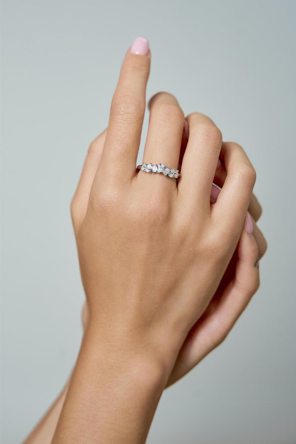 LuvMyJewelry Rhaenyra 14K White Gold Lab Grown Diamond Ring – 0.75 Ct