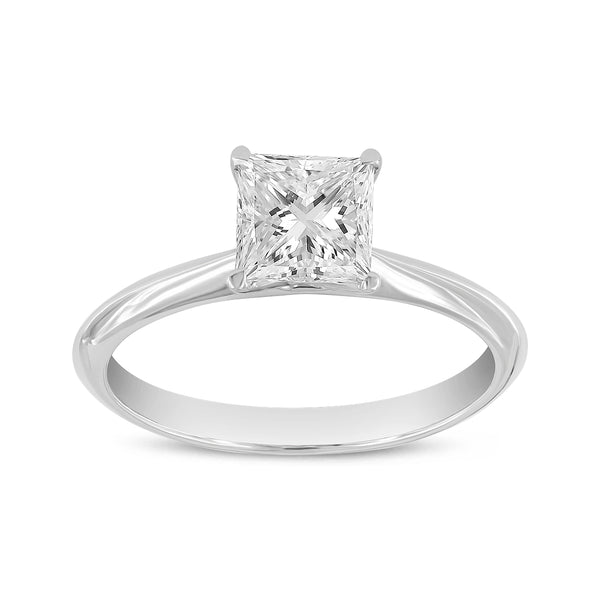 LuvMyJewelry Rhea Princess 14K White Gold Princess Cut Lab Grown Diamond Classic Solitaire Ring - 1.25 Ct