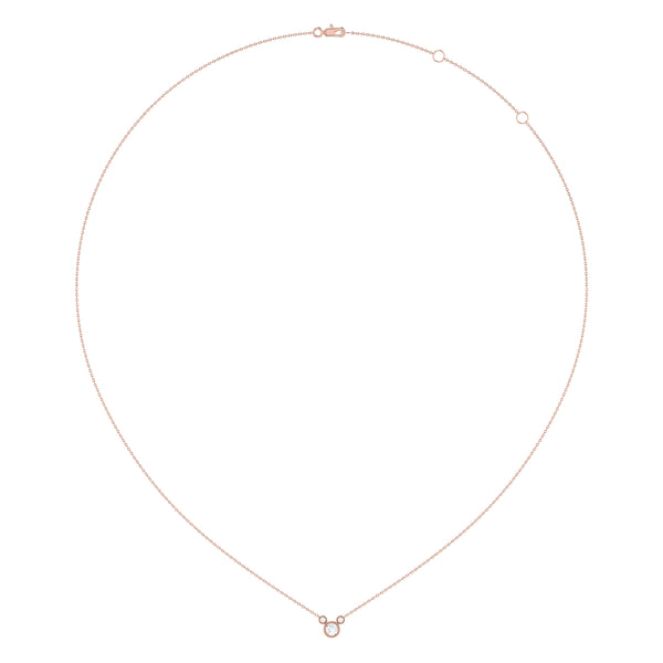 LuvMyJewelry Round Cut Diamond Birthstone Necklace In 14K Rose Gold