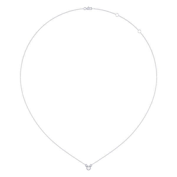 LuvMyJewelry Round Cut Diamond Birthstone Necklace In 14K White Gold