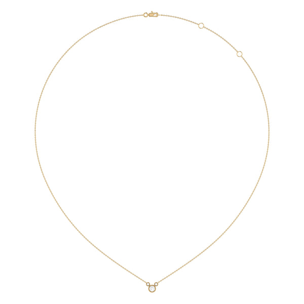LuvMyJewelry Round Cut Diamond Birthstone Necklace In 14K Yellow Gold