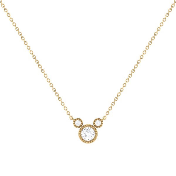 LuvMyJewelry Round Cut Diamond Birthstone Necklace In 14K Yellow Gold