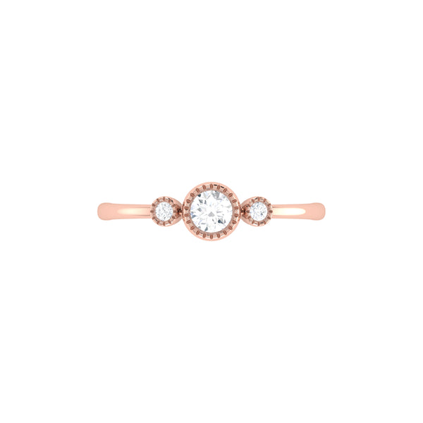 LuvMyJewelry Round Cut Diamond Birthstone Ring In 14K Rose Gold