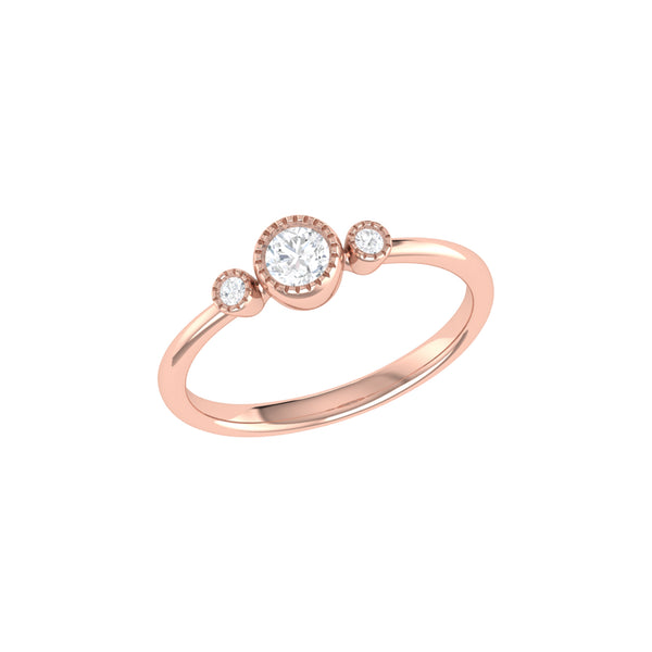 LuvMyJewelry Round Cut Diamond Birthstone Ring In 14K Rose Gold