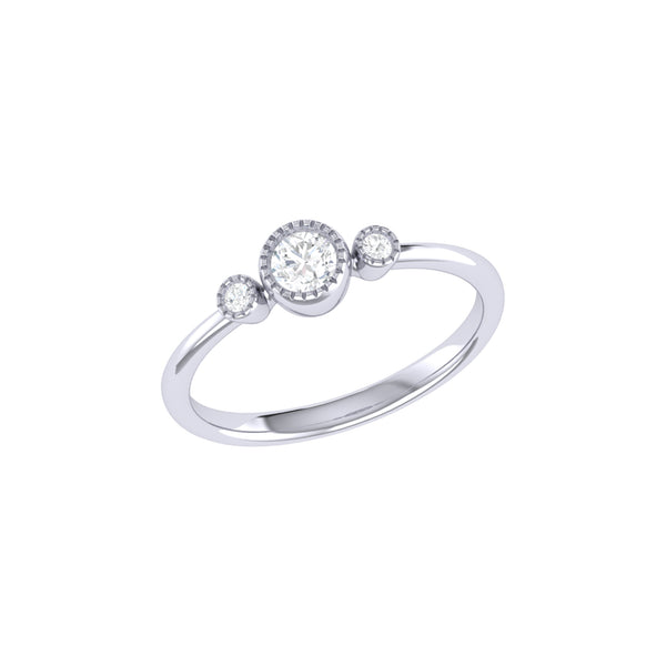 LuvMyJewelry Round Cut Diamond Birthstone Ring In 14K White Gold