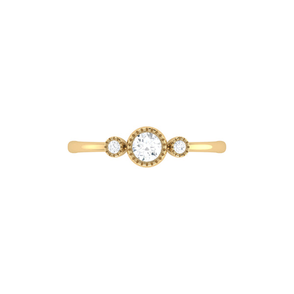 LuvMyJewelry Round Cut Diamond Birthstone Ring In 14K Yellow Gold
